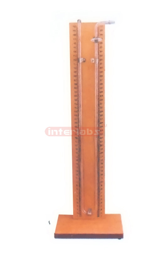 MANOMETER, GLASS, ON ACRYLIC STAND